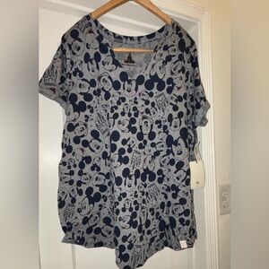 Disney Gray and Blue Mickey Mouse Top
